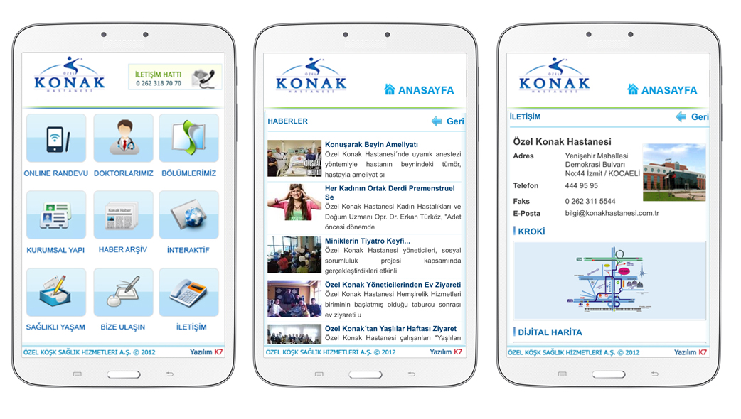 Özel Konak Hastanesi Mobil Uygulama - K7